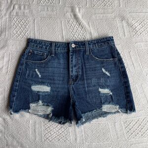 KanCan Blue Distressed Jean Shorts